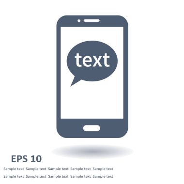 Mobil sohbet simgesi. Cep telefonu Web sohbet ve iletişim temsil eden.