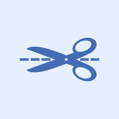 Makas ile kesme hatları simgesi.