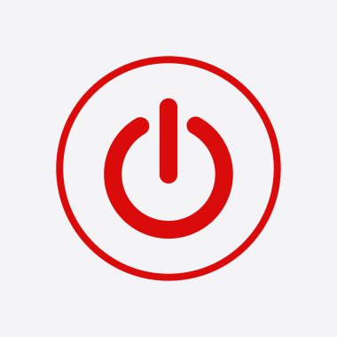 Güç işareti simgesi. Düz tasarım stili.  