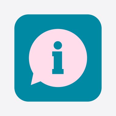 Bilgi işareti simgesi. Bilgi: konuşma balonu sembolü, vektör çizim 