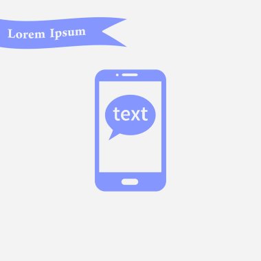 Mobil sohbet simgesi. Cep telefonu Web sohbet ve iletişim temsil eden.