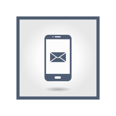 Akıllı telefon e- postası veya SMS simgesi. Mobil posta imzası simgesi.