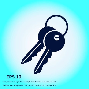 Anahtar simgesi. Kilit erkek. Güvenlik işareti. Düz tasarım stili.