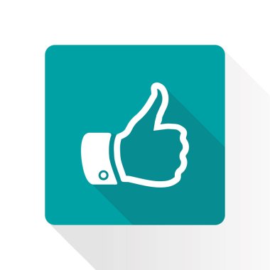 El parmak tabela. Sembol başparmak. Düz tasarım stili. 