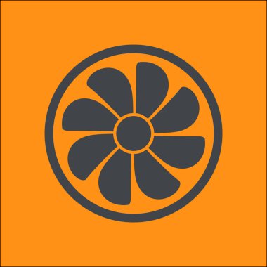 Egzoz vantilatörü simgesi. Havalandırma sembolü.