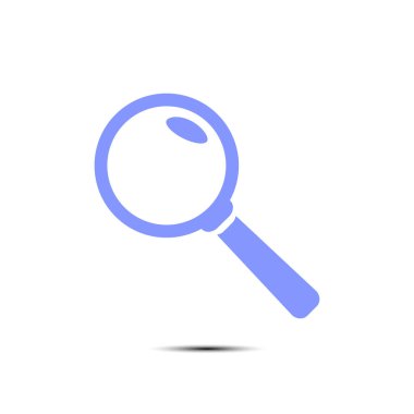 Büyüteç simgesi. Arama düğmesi. Büyüteç Camı. Düz tasarım stili. 