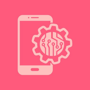 Teknolojik aygıt elektronik devre. Teknoloji düzeni kare simgesi. 