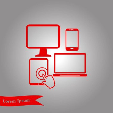 Elektronik Cihazlar. Akıllı telefon bilgisayar tablet netbook simbol.