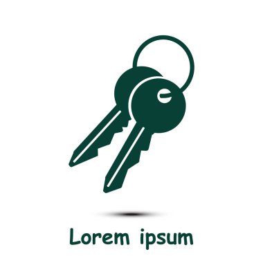 Anahtar simgesi. Kilit erkek. Güvenlik işareti. Düz tasarım stili.