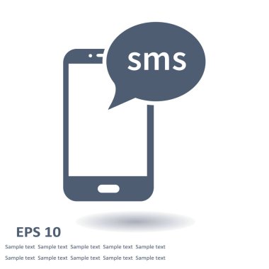 Akıllı telefon e- postası veya SMS simgesi. Mobil posta imzası simgesi.