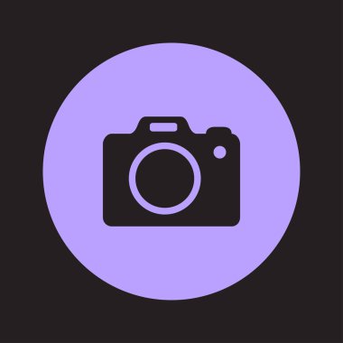 Fotoğraf makinesi simgesi. DSLR kamera simgesi. Dijital kamera. Düz tasarım biçimi. 