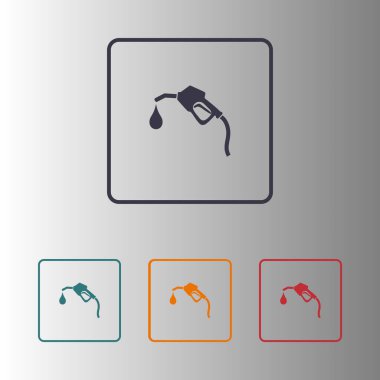 Benzin pompa meme işareti. Benzin istasyonu simgesi. Düz tasarım stili.