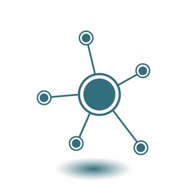 Sosyal ağ tek simge. Küresel teknoloji veya sosyal ağ.