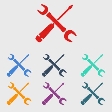 Onarım simgesi. Hizmet erkek. Araçlar singn. Düz tasarım stili.