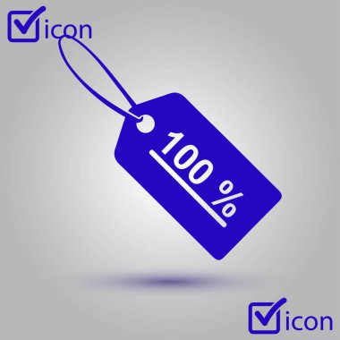 Satılık Etiketler simgesi. Düz tasarım stili. Rozet etiketi, bir fiyat etiketi, indirim