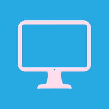 bilgisayar ekran işareti simgesi. Monitör simgesi. Düz tasarım stili.