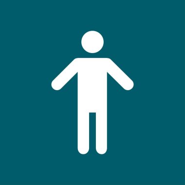 İnsan erkek işaret simgesi. Erkek Sembolü. Erkekler tuvaleti. Düz stil. EPS 10.