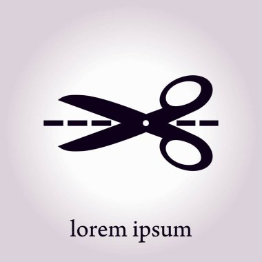 Makas ile kesme hatları simgesi.