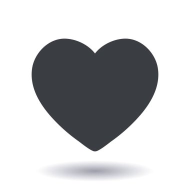 Sevgililer günü, düz kalp simgesi, vektör çizim 