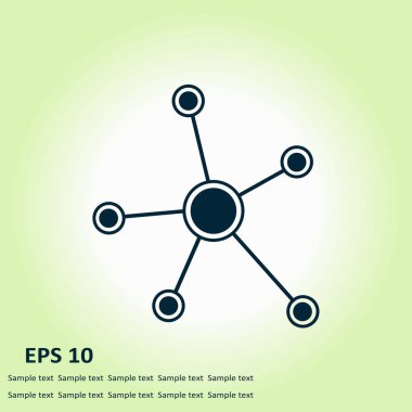 Sosyal ağ tek simge. Küresel teknoloji veya sosyal ağ.