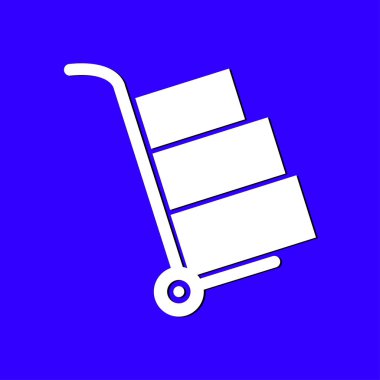 Kutuları simge kamyonla. El kamyon işareti erkek.