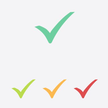 Onay işareti simgesi. Düz tasarım stili. Vektör.