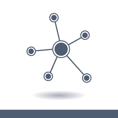 Sosyal ağ tek simge. Küresel teknoloji veya sosyal ağ.