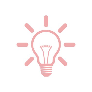 Işık lamba işareti simgesi. Fikir ampul simgesi.