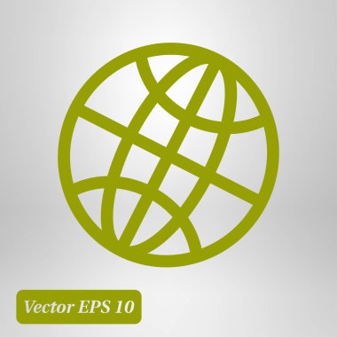 Küre simgesi. Düz tasarım.
