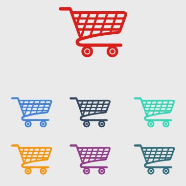grafik alışveriş düz simgesi