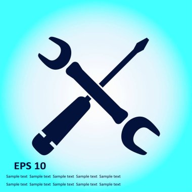 Onarım simgesi. Hizmet erkek. Araçlar singn. Düz tasarım stili.