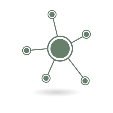 Sosyal ağ tek simge. Küresel teknoloji veya sosyal ağ.