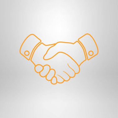 El sıkışma işareti simgesi. Başarılı iş sembolü. Düz tasarım stili.