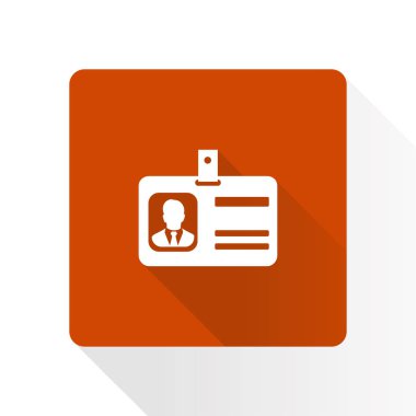 Kimlik kartı simgesi. Düz tasarım stili. EPS 10.