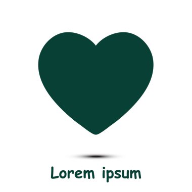 Sevgililer günü, düz kalp simgesi, vektör çizim 