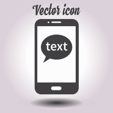 Mobil sohbet simgesi. Cep telefonu Web sohbet ve iletişim temsil eden.