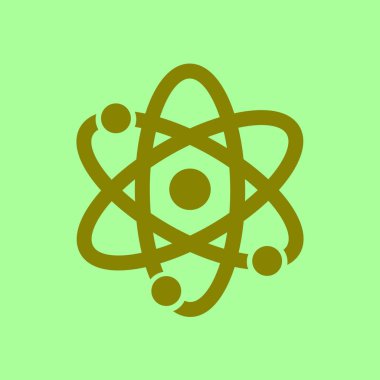 Atom işareti simbol. Atom parçası simgesi.