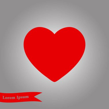 Sevgililer günü, düz kalp simgesi, vektör çizim 