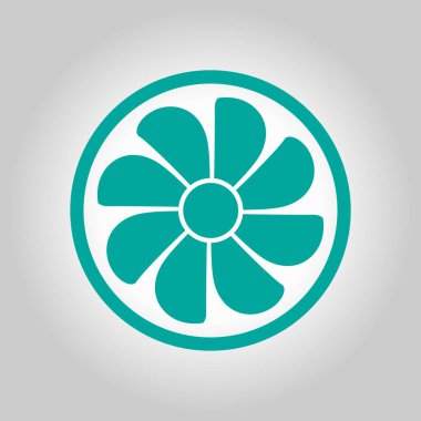 Egzoz vantilatörü simgesi. Havalandırma sembolü.