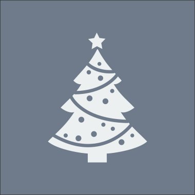 Noel Ağacı düz simgesi, vektör illüstrasyonu