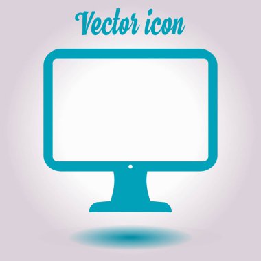 bilgisayar ekran işareti simgesi. Monitör simgesi. Düz tasarım stili.
