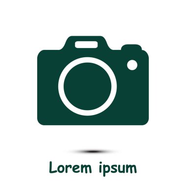 Fotoğraf makinesi simgesi. DSLR kamera simgesi. Dijital kamera. Düz tasarım biçimi. 
