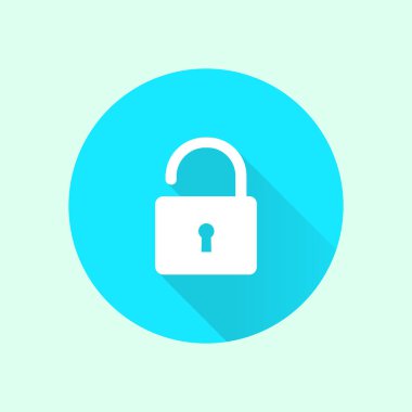 Simgesini kilidini. Düz tasarım stili. Vektör Eps10 