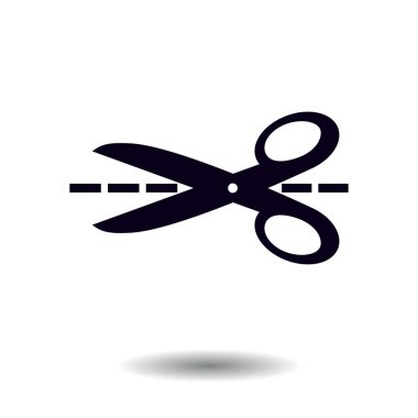 Makas ile kesme hatları simgesi.