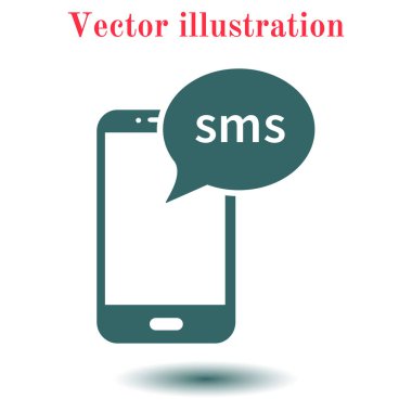 Akıllı telefon e- postası veya SMS simgesi. Mobil posta imzası simgesi.
