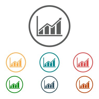 Infographic. Grafik simgesini. Büyüyen grafik erkek.