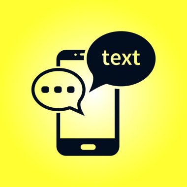 Mobil sohbet simgesi. Cep telefonu Web sohbet ve iletişim temsil eden.