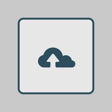 Bulut simgesinden yükleyin. Düğme yükleyin. Düz tasarım stili.