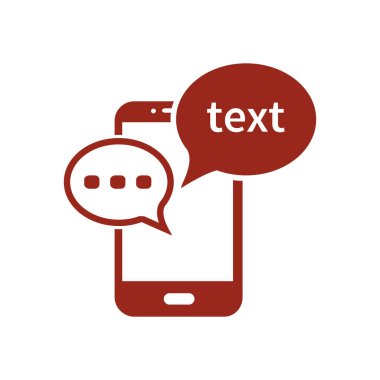 Mobil sohbet simgesi. Cep telefonu Web sohbet ve iletişim temsil eden.