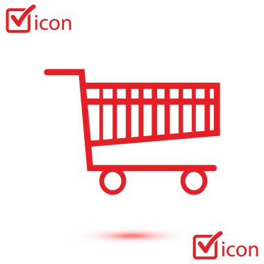 Grafik alışveriş düz simgesi. Bir ürünü Sepete Ekle.